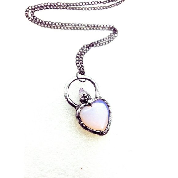 Amethyst and opalite crystal Necklace handmade gothic cosplay egirl jewelry - Picture 5 of 12